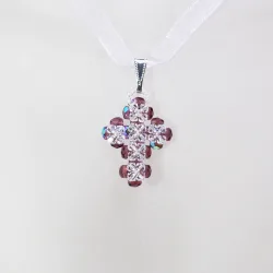 Pendant 40cm - Charis-Violet Organza - Pendant 40cm - Laiton argenté